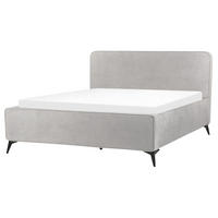 POLSTERBETT mit Lattenrost 160x200 cm Grau Valognes - Hellgrau, Textil (160/200cm) - Beliani