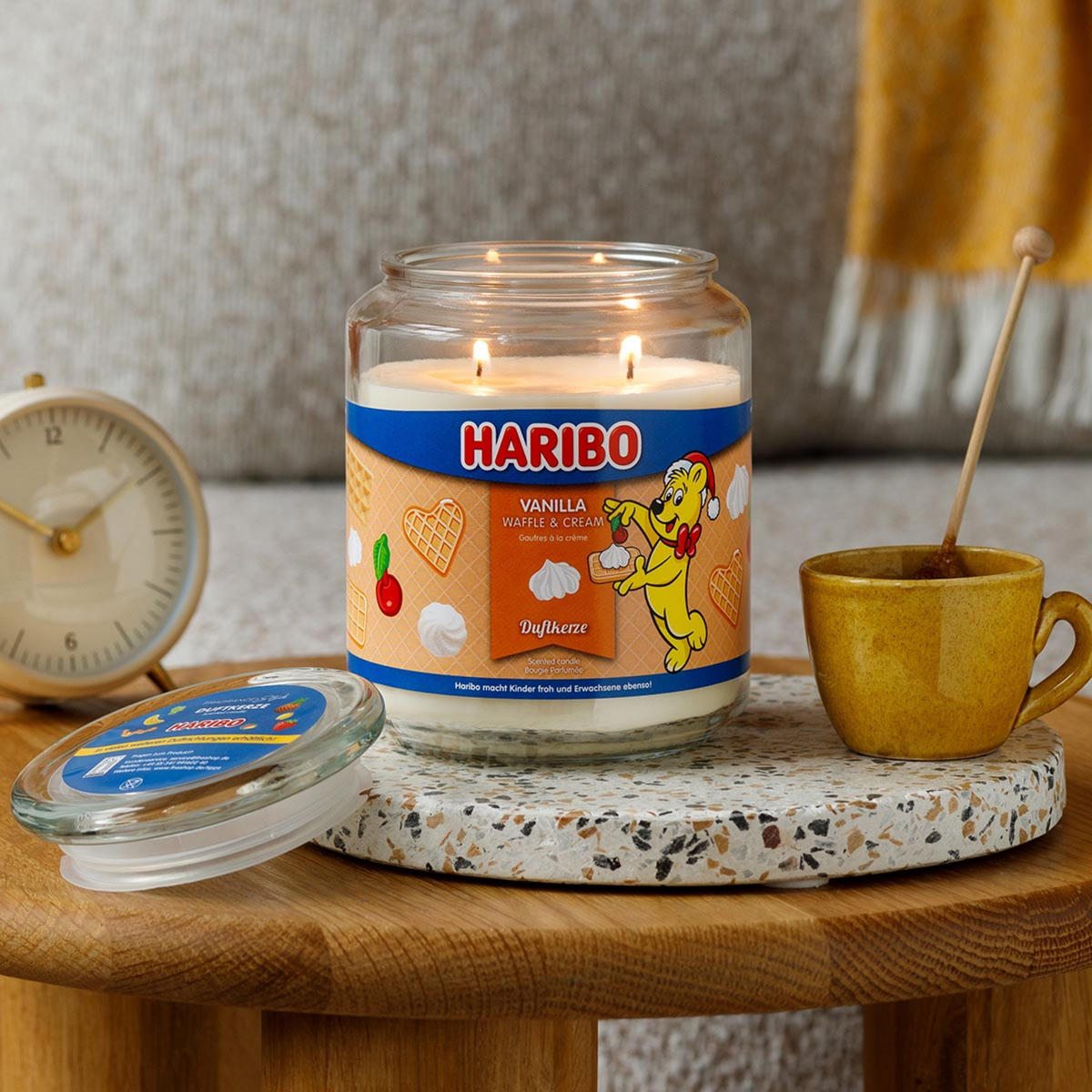 DUFTKERZE Haribo - Beige, Glas/Naturmaterialen (10/13cm)