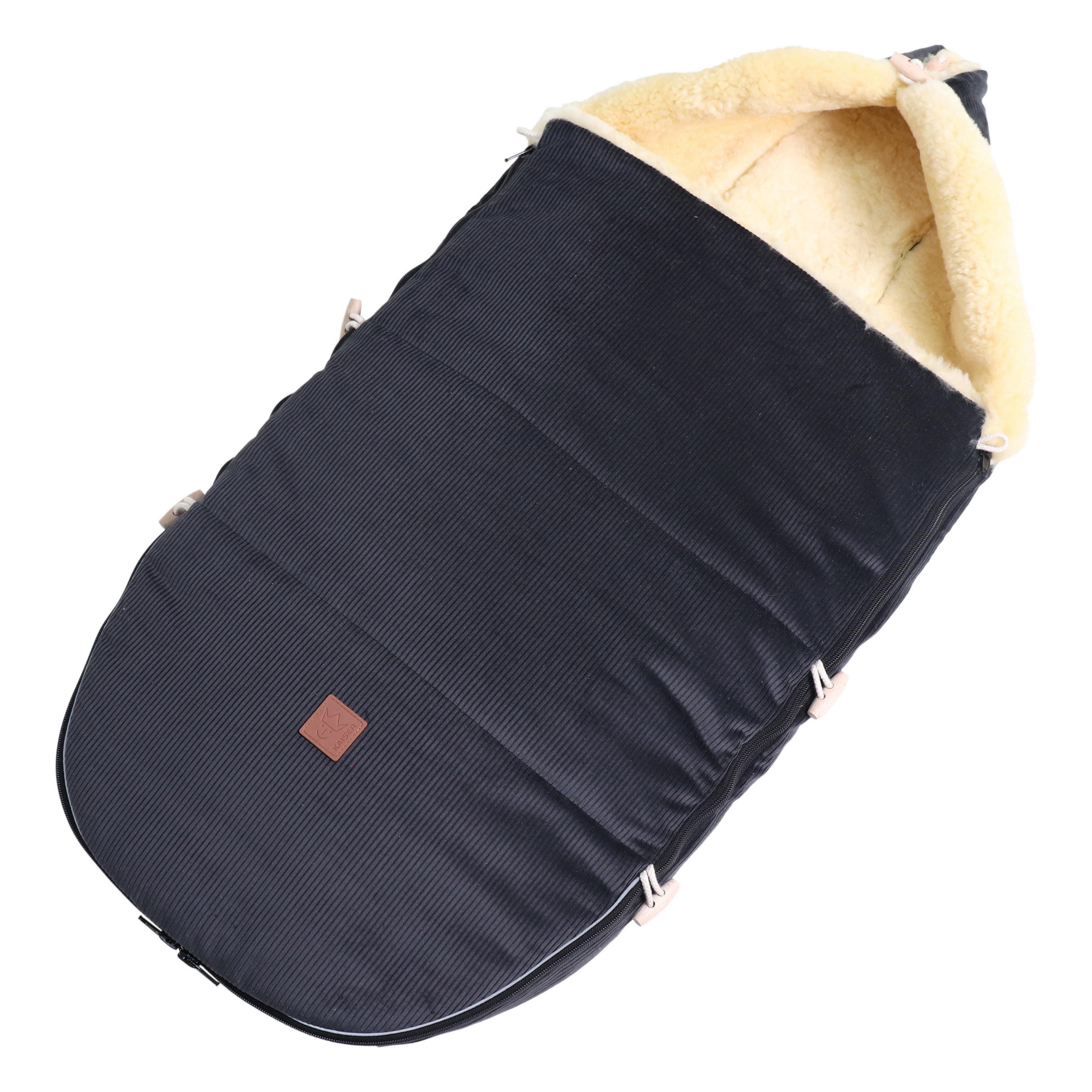 LAMMFELL-FUSSSACK Filius Cord, dark grey - Dunkelgrau, Fell (46/6/100cm) - Kaiserbaby