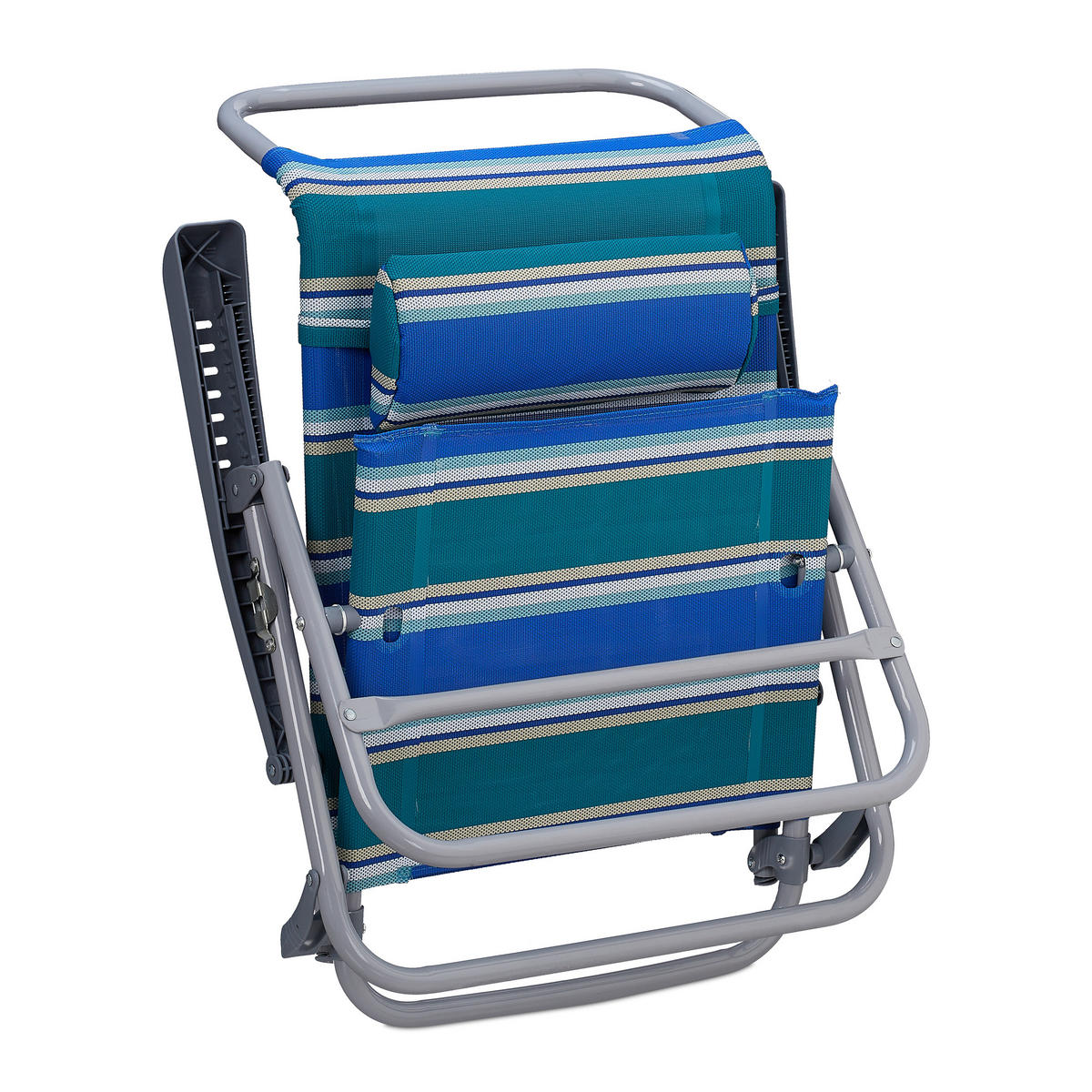 KLAPPLIEGESTUHL - Multicolor, Kunststoff/Textil (59/78/85cm) - Relaxdays