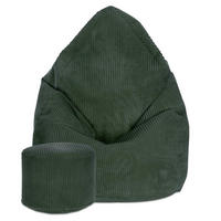 SITZSACK MIT FUßSTÜTZE Kordsamt 2-tlg Forest Symphony M - Jadegrün, Textil (80/120/80cm) - Dreamroots