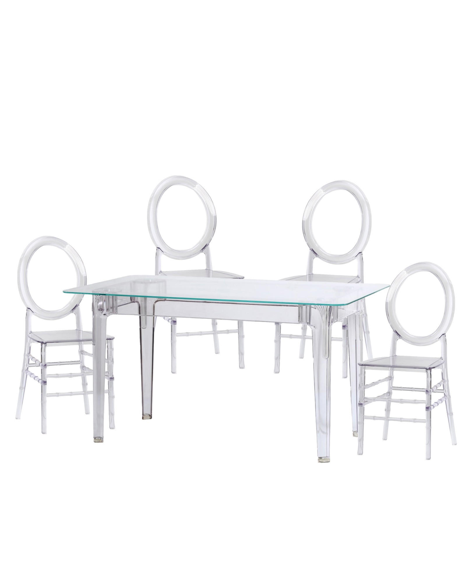 ESSZIMMERMÖBEL-SET Transparent Kunststoff Transparent - Transparent, Kunststoff - Nest Dream