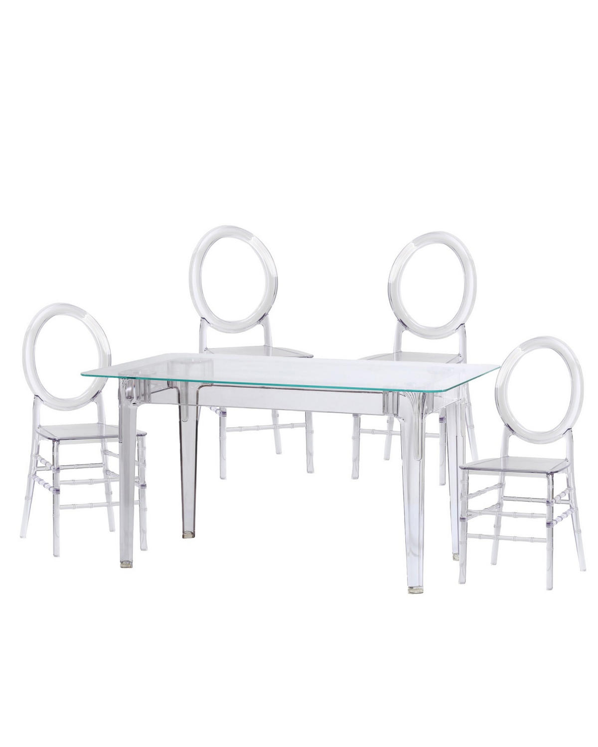 ESSZIMMERMÖBEL-SET Transparent Kunststoff Transparent - Transparent, Kunststoff - Nest Dream
