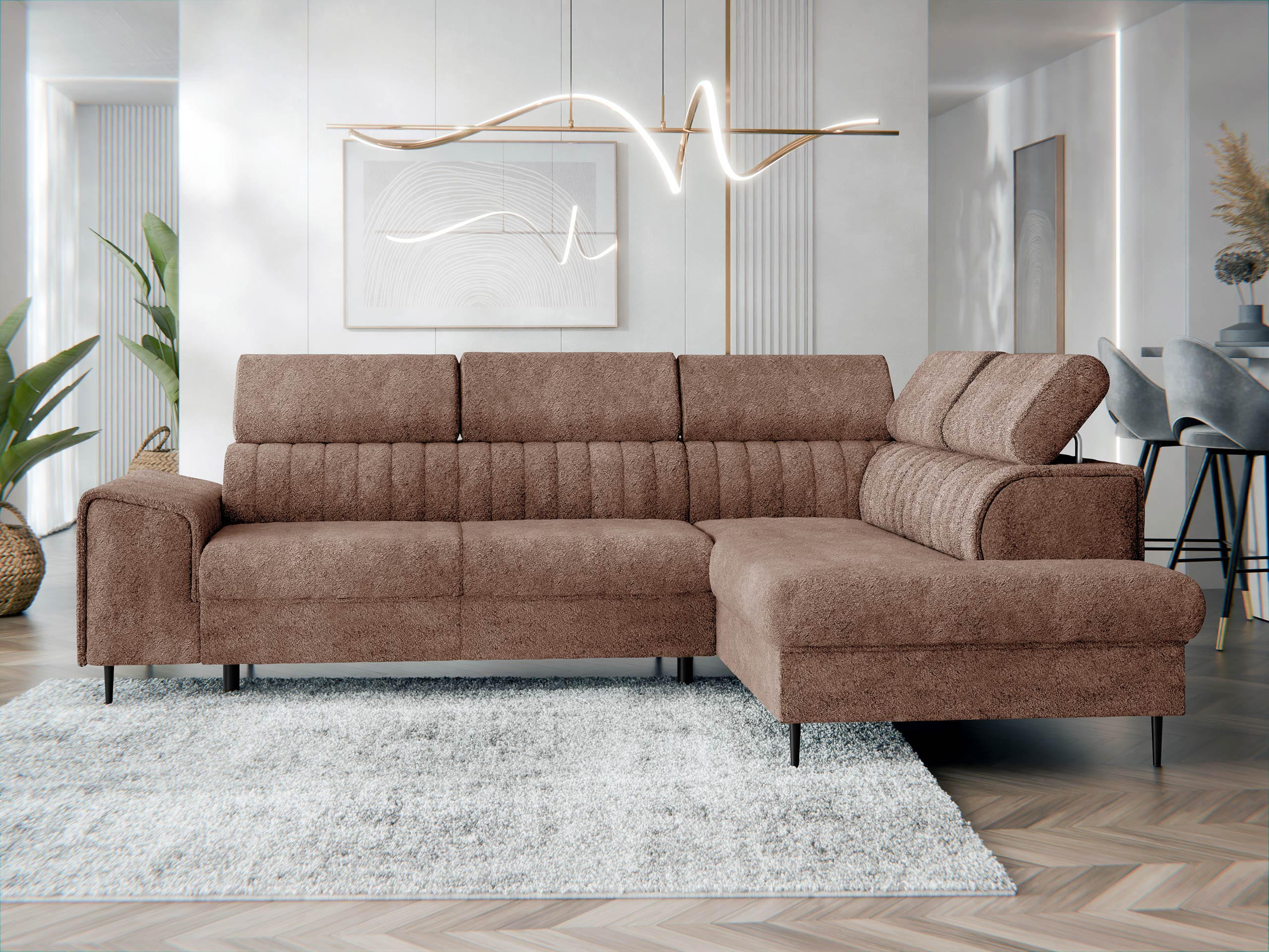 ECKSOFA Kadurin, Seite: Rechts - Schwarz/Braun, Holz/Kunststoff (276/206cm) - MIRJAN24