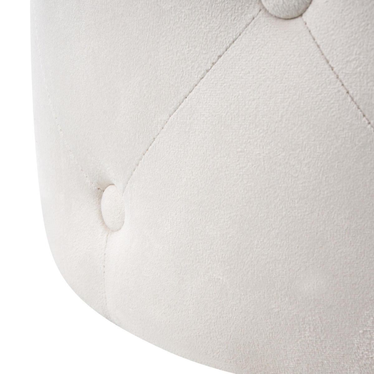 POUF Samtstoff Cremeweiß Corolla - Weiß, Textil (40/40/40cm) - Beliani