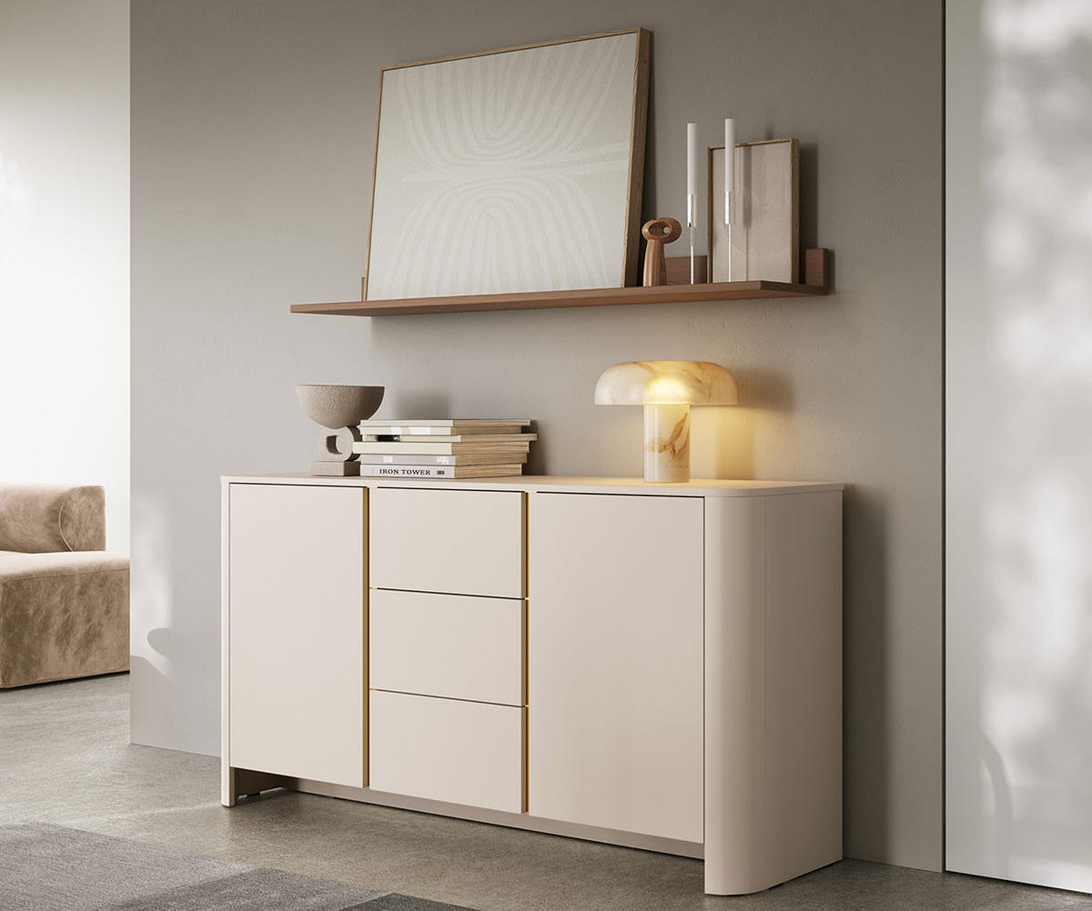 SIDEBOARD Bari Kaschmir 168 / 39 / 84cm - Kaschmir/Beige, Holzwerkstoff (168/84/39cm) - Feldmann-Wohnen