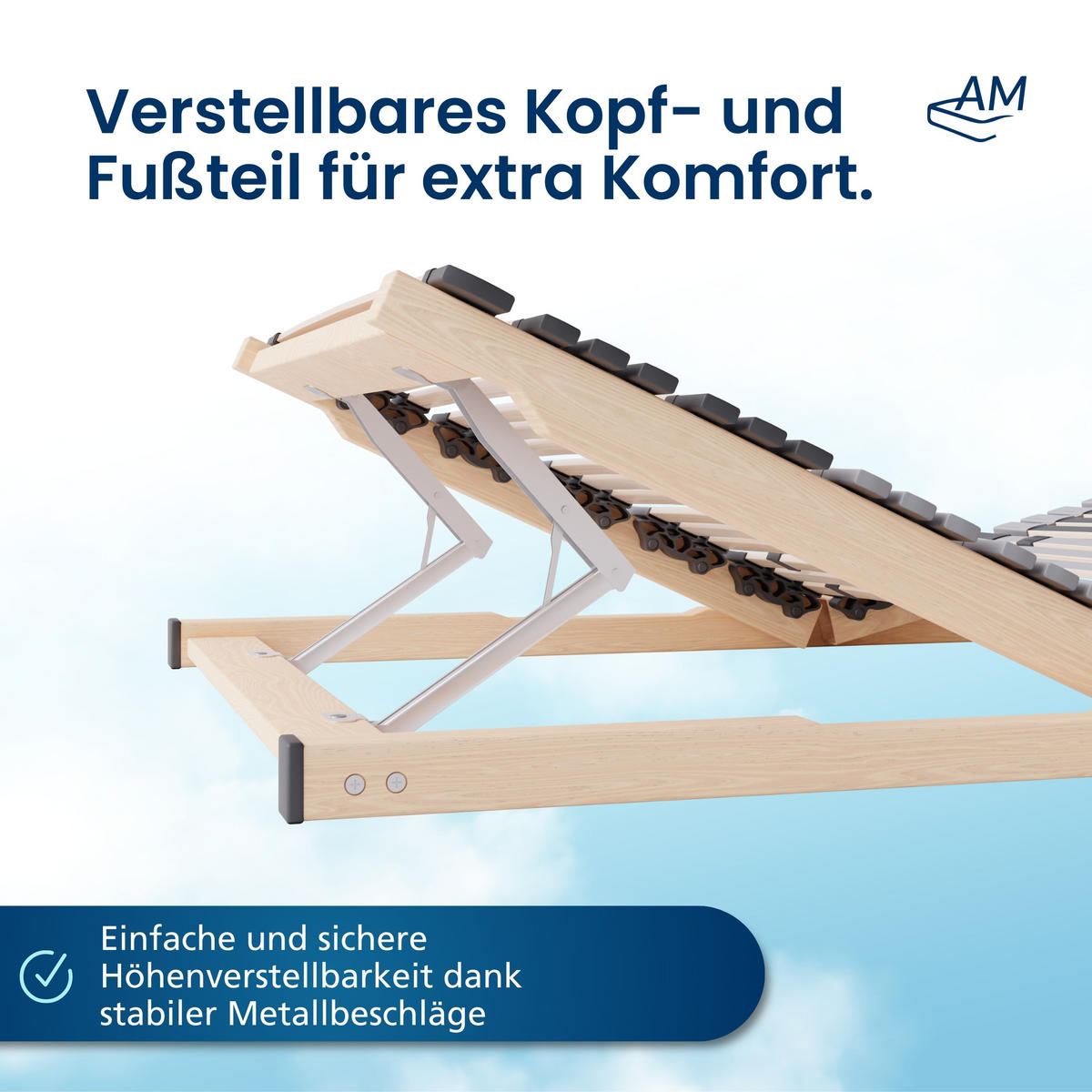 LATTENROST VERSTELLBAR 180/200 cm - Braun, Holz (180/200cm) - AM Qualitätsmatratzen