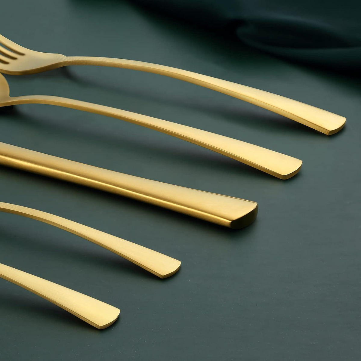 BESTECKSET 30-teilig matt Gold für 6 Personen - Goldfarben, Metall