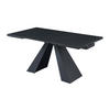 ESSTISCH ausziehbar - 6 bis 10 Personen - Sicherheitsglas, Keramik & Metall - Marmor-Optik Schwarz - LOZIPA - Schwarz, Glas (240/90/76cm) - Vente-Unique