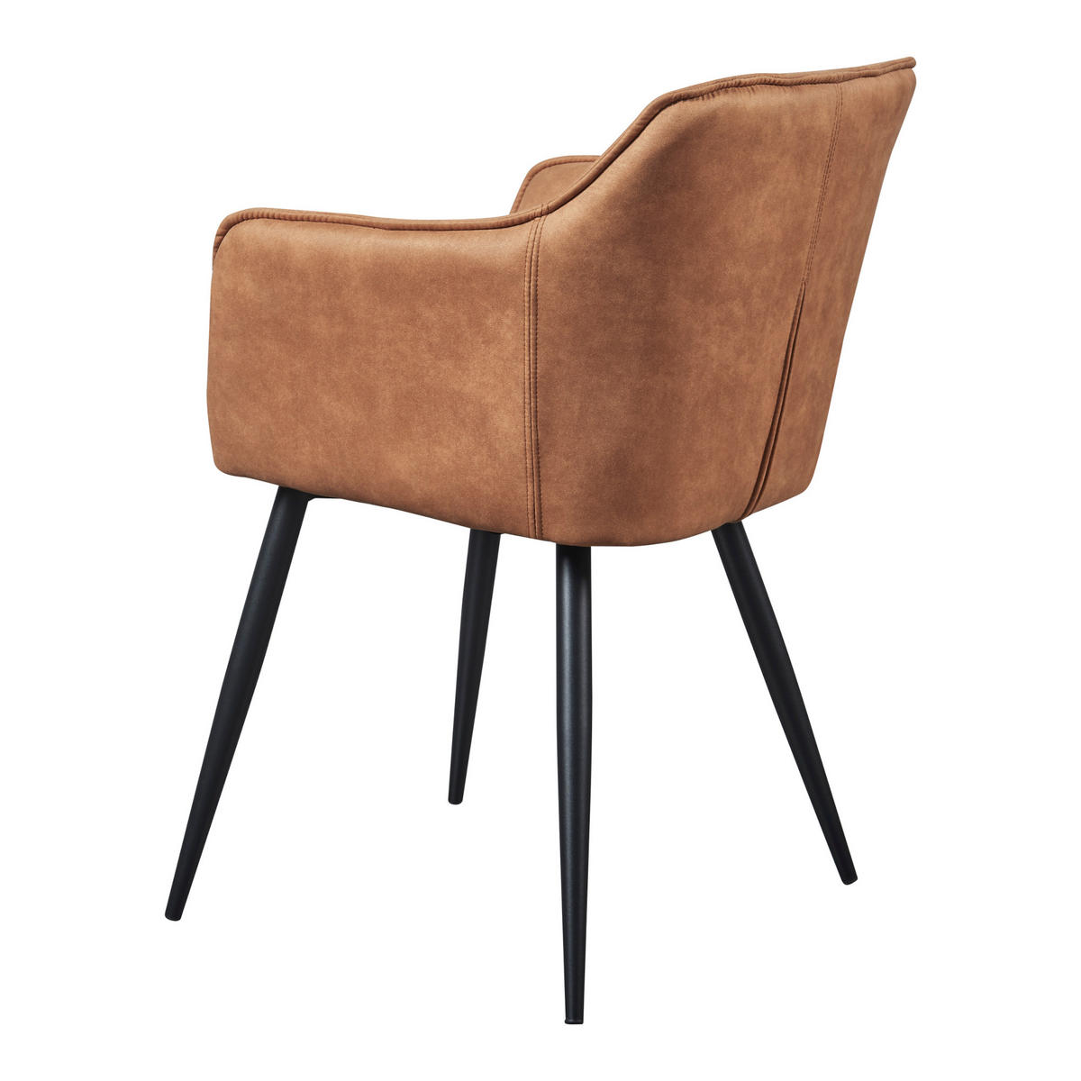 ARMLEHNSTUHL Birmingham - Schwarz/Braun, Textil/Metall (57/81/53cm) - [en.casa]