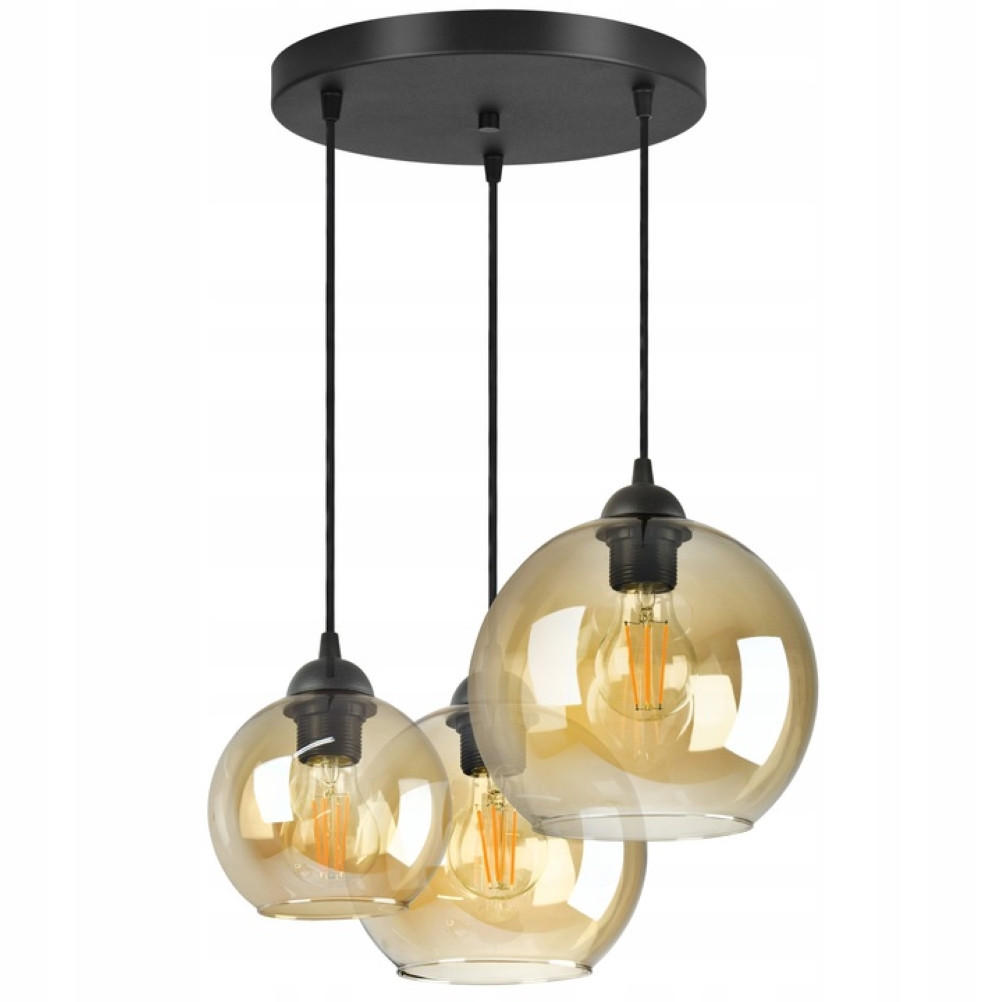 PENDELLEUCHTE HAGEN - Transparent/Schwarz, Glas/Metall (45/45/80cm) - kiki design