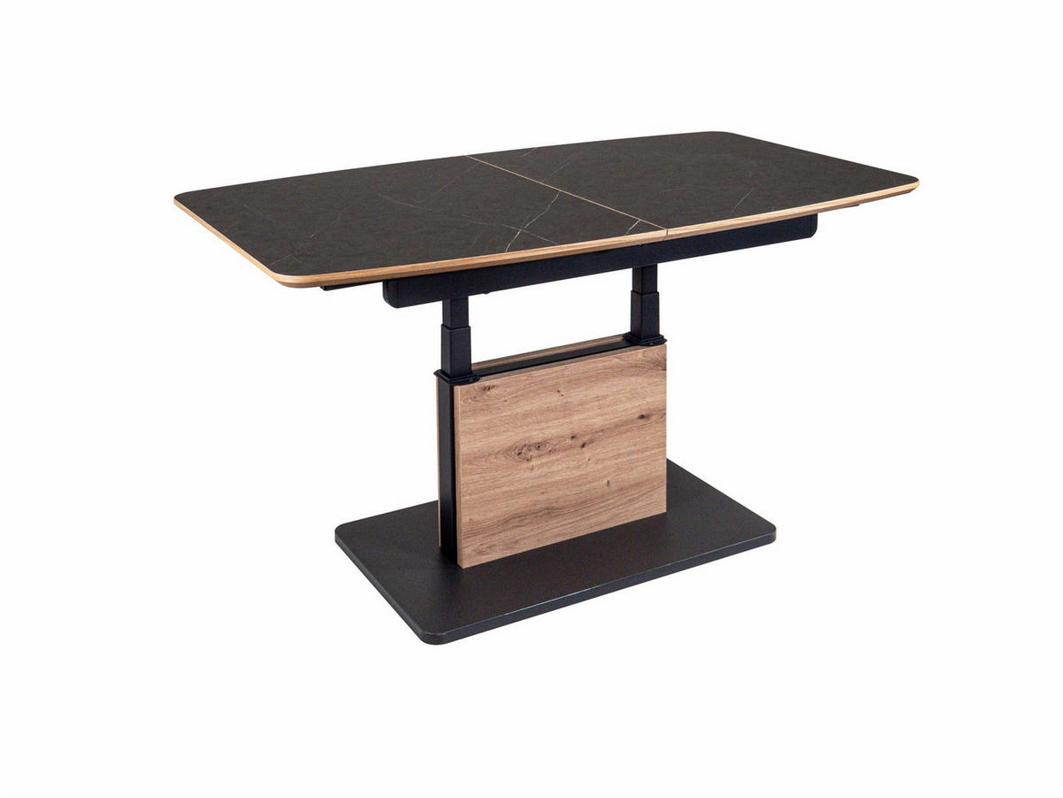 COUCHTISCH höhenverstellbar und ausziehbar Cori 120x56x70 HPL Nero - Wildeiche/Schwarz, Holzwerkstoff (120/70/70cm) - 58aufmkessel