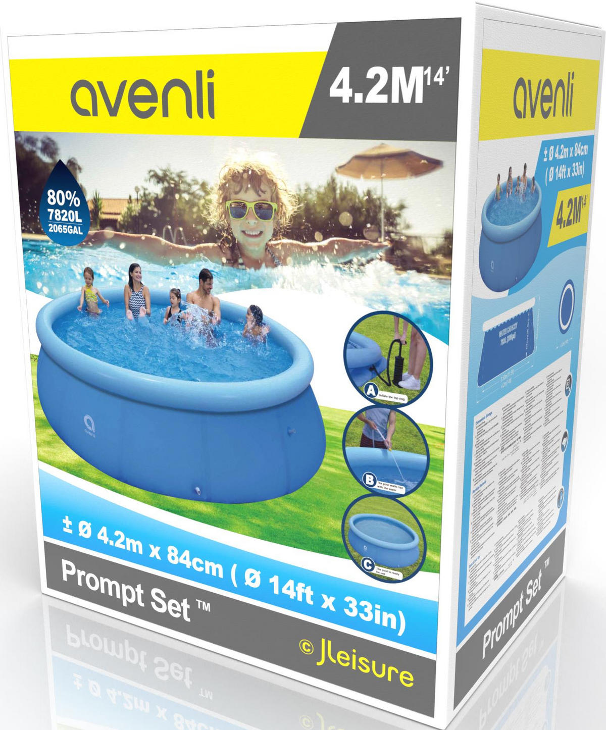 POOL Aufstellpool Ersatzpool Prompt Set rund 420 x 84 cm blau ohne Filterpumpe - Blau, Kunststoff (420/84/420cm) - Avenli
