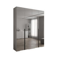 DREHTÜRENSCHRANK 236.7/200/47 4-türig - Schwarz/Weiß, Holz/Metall (200/236.7/47cm) - Abiks Möbel