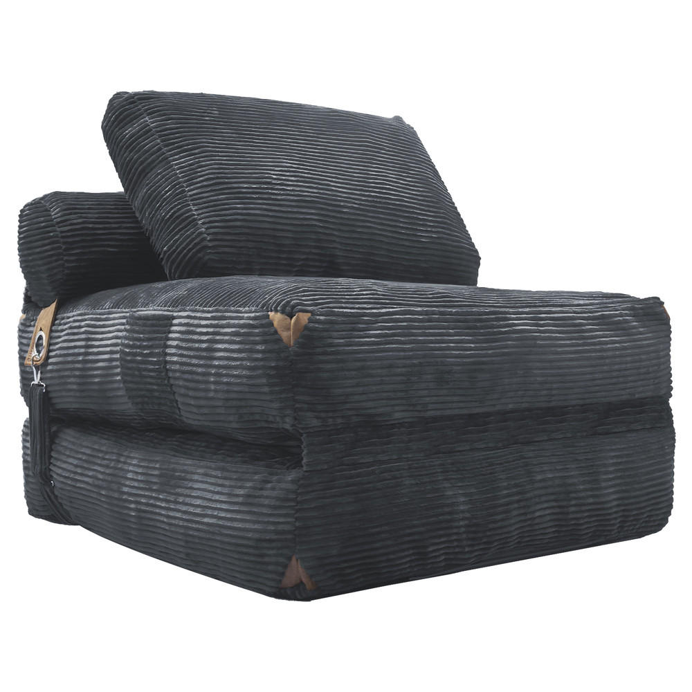 SITZSACK 87x86x40cm Leicht zu verstauen - Grau, Textil (86/33/87cm) - Raelunyi