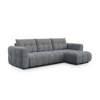 ECKSOFA CLOUDI 4-Sitzer rechts, dunkelgrau - Dunkelgrau/Schwarz, Holz/Textil (294/160cm) - Courtois Laville