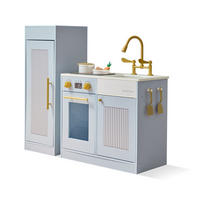 KINDERKUCHE Holz mit separatem Kühlschrank, 80cm, Blau - Blau, Holzwerkstoff (85/30/80cm) - Teamson Kids