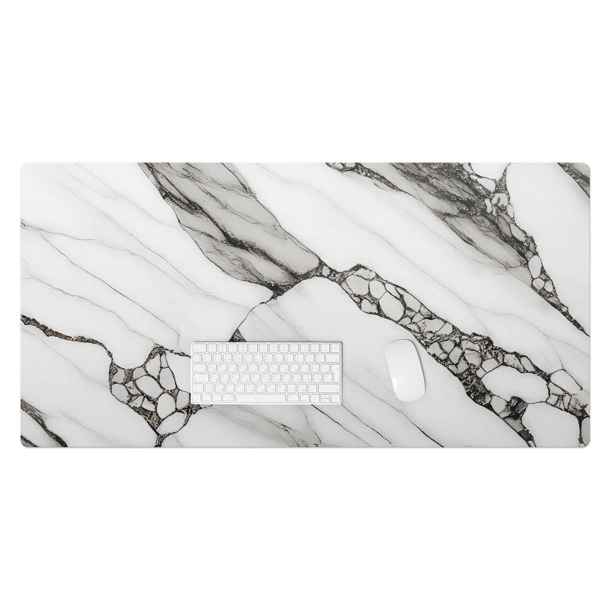 SCHREIBTISCHUNTERLAGE 120x60 cm Schwarz-Weiß - Weiß Hochglanz, Kunststoff (1.6/120/60cm) - Wallfluent