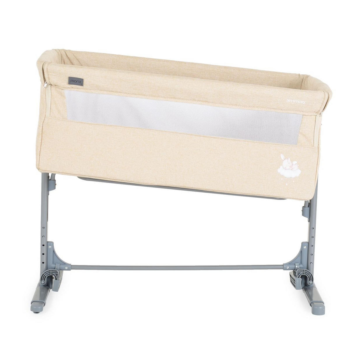 BEISTELLBETT Mystery beige 85 x 47 cm, Schaukelfunktion, 5-fach verstellbar, Anti-Reflux - Beige, Metall (47/85cm) - Moni