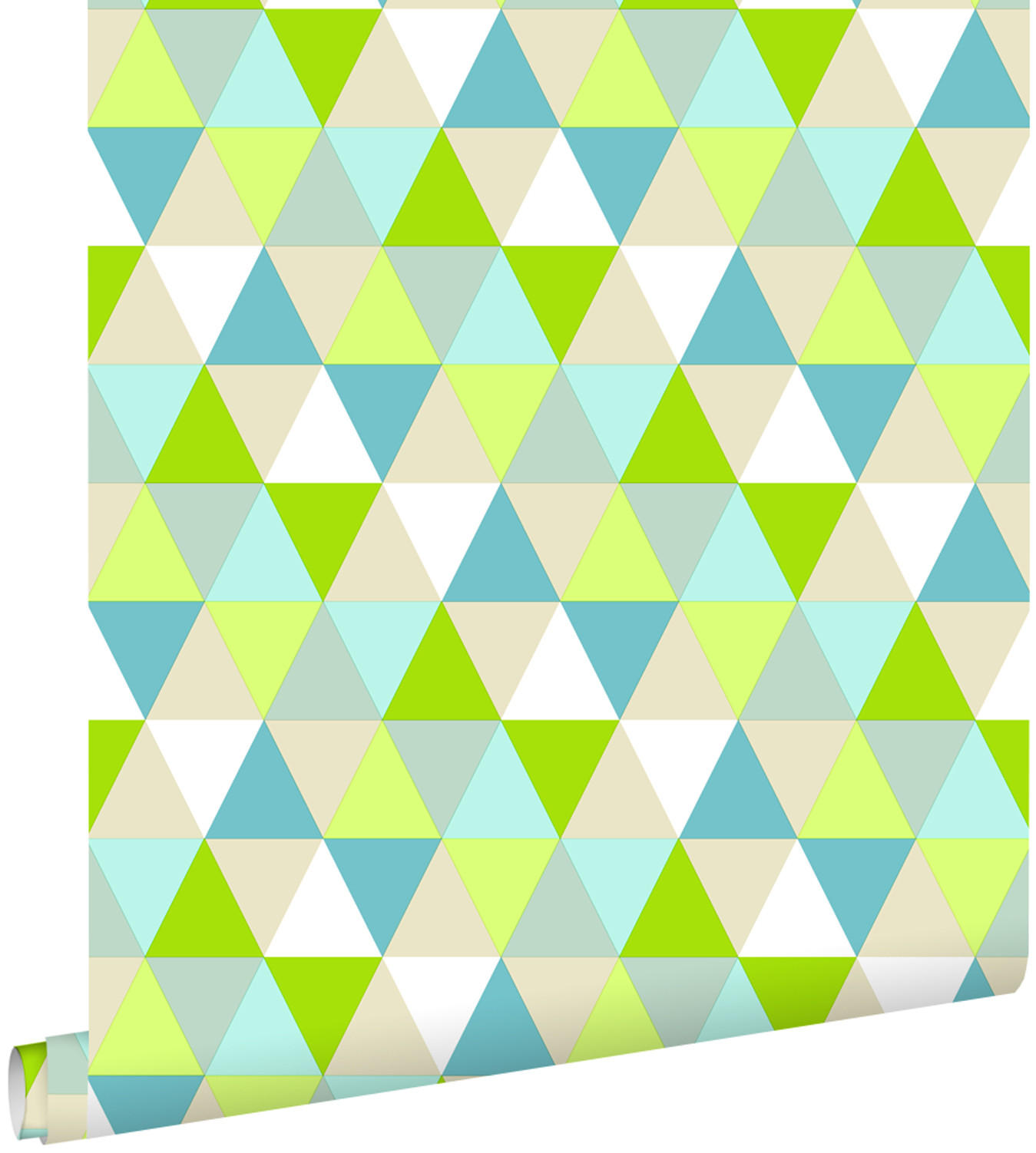 TAPETE Dreiecke 53 cm x 10.05 m - Grün, Papier (53/0.1cm) - ESTAhome