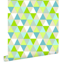 TAPETE Dreiecke 53 cm x 10.05 m - Grün, Papier (53/0.1cm) - ESTAhome