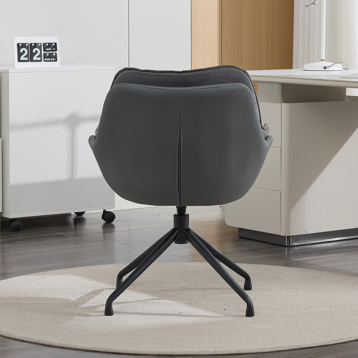 STUHL Kunstleder mit 360°-Drehfunktion, DE-42311, Grau - Grau, Metall (66/80/67.5cm) - ComfortXL