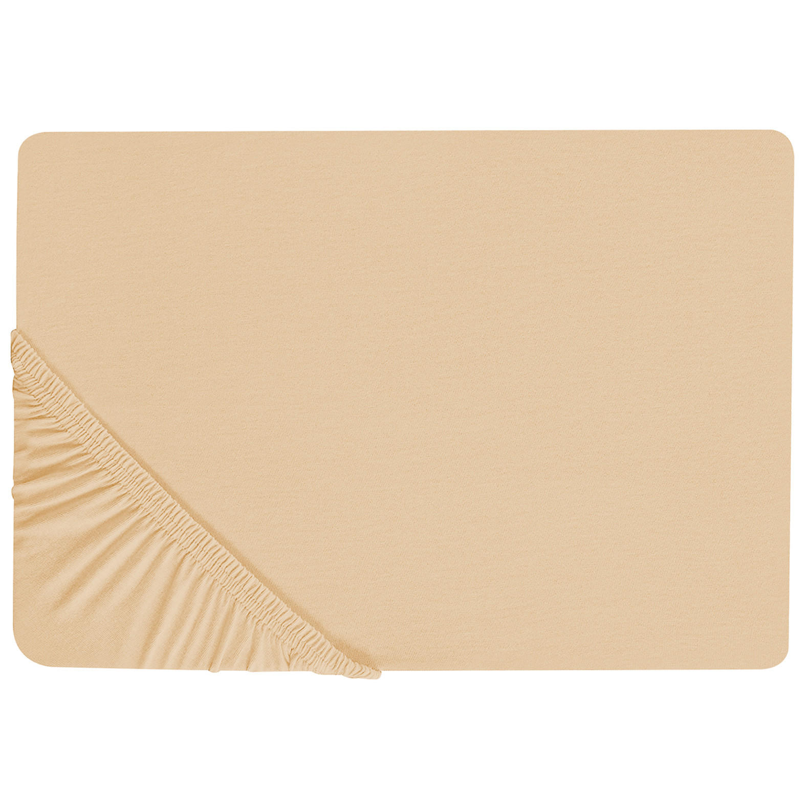 SPANNBETTLAKEN 200/200 cm Baumwolle Beige Janbu - Beige, Textil (200/200cm) - Beliani
