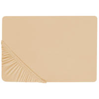 SPANNBETTLAKEN 200/200 cm Baumwolle Beige Janbu - Beige, Textil (200/200cm) - Beliani