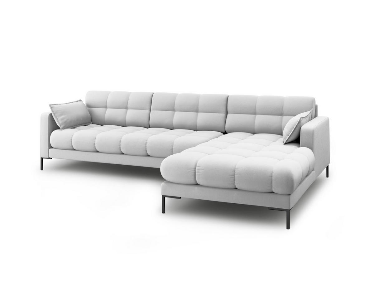 ECKSOFA rechts Mamaia aus strukturiertem Stoff hellgrau 5 Sitzplätze - Hellgrau, Textil (185/293cm) - Micadoni