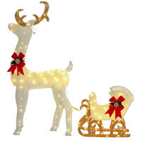 WEIHNACHTS-REH Weiß 50.0/29.0/42.0cm - Weiß, Metall (29/42/50cm)
