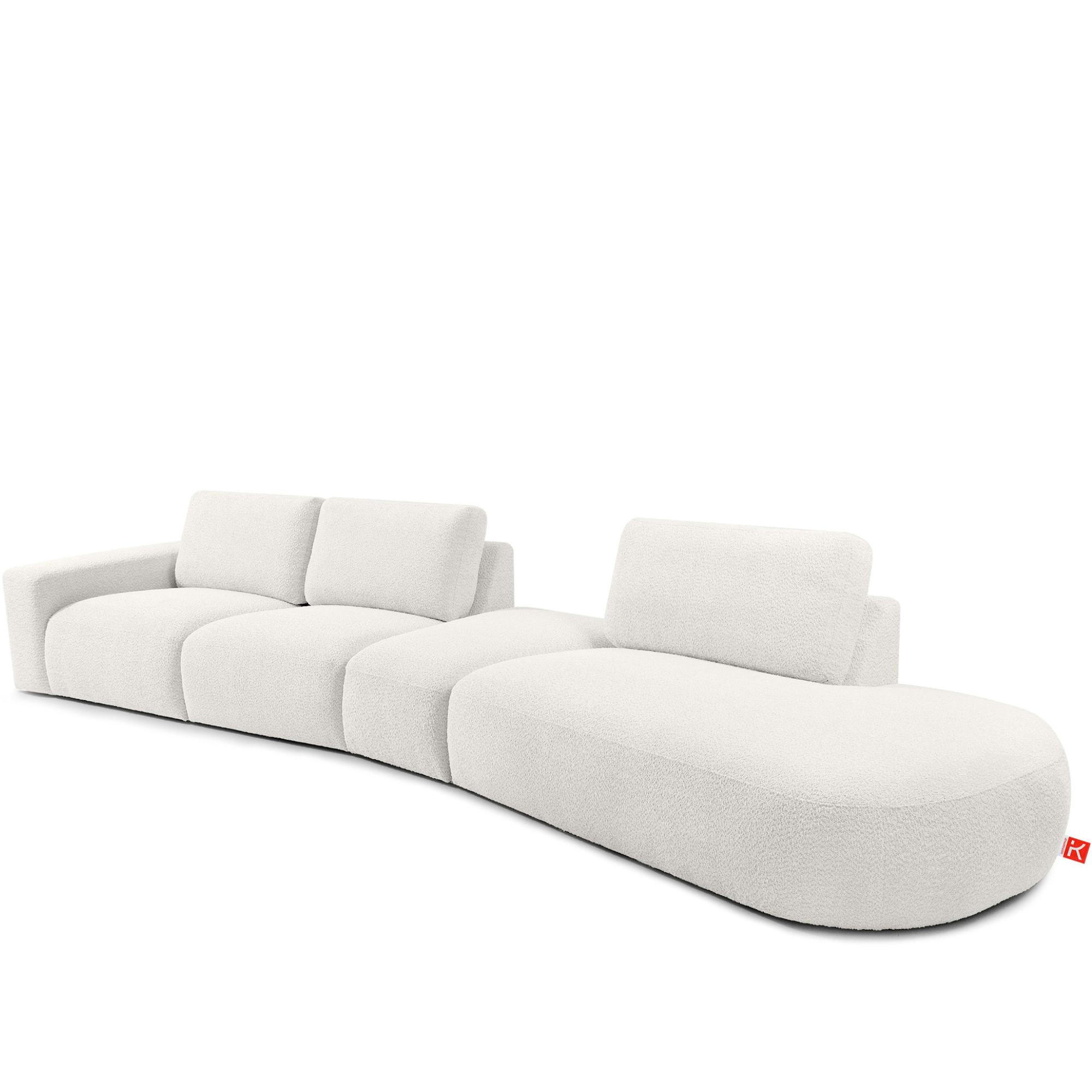 5-SITZER ECKSOFA ZUCCO Boucle rechts, Ecru - Ecru, Textil (430/84/105cm) - KONSIMO®