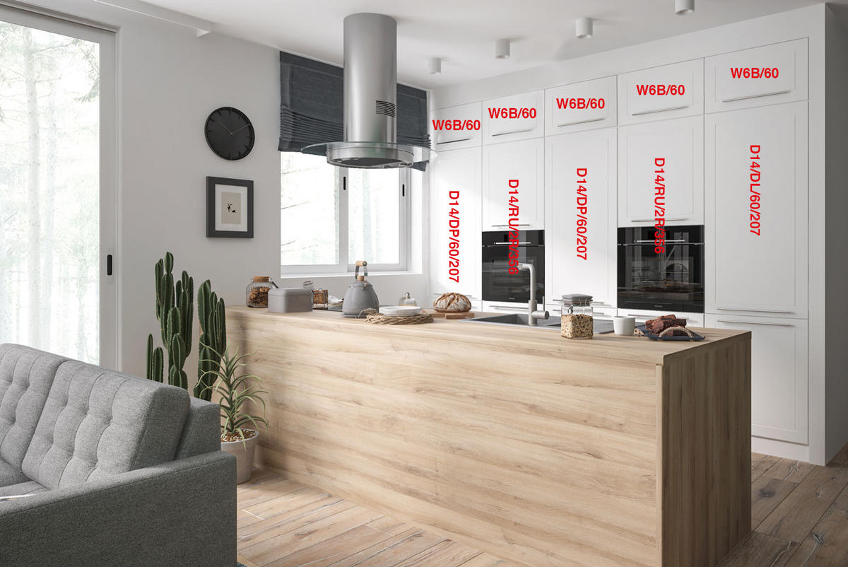 KÜCHENLEERBLOCK Kvantum weiß matt / mint matt, Arbeitsplatte und Abschlussrahmen Grey Craft Oak 15-teilig - Weiß, Holzwerkstoff/Metall (304/243/60cm) - Feldmann-Wohnen