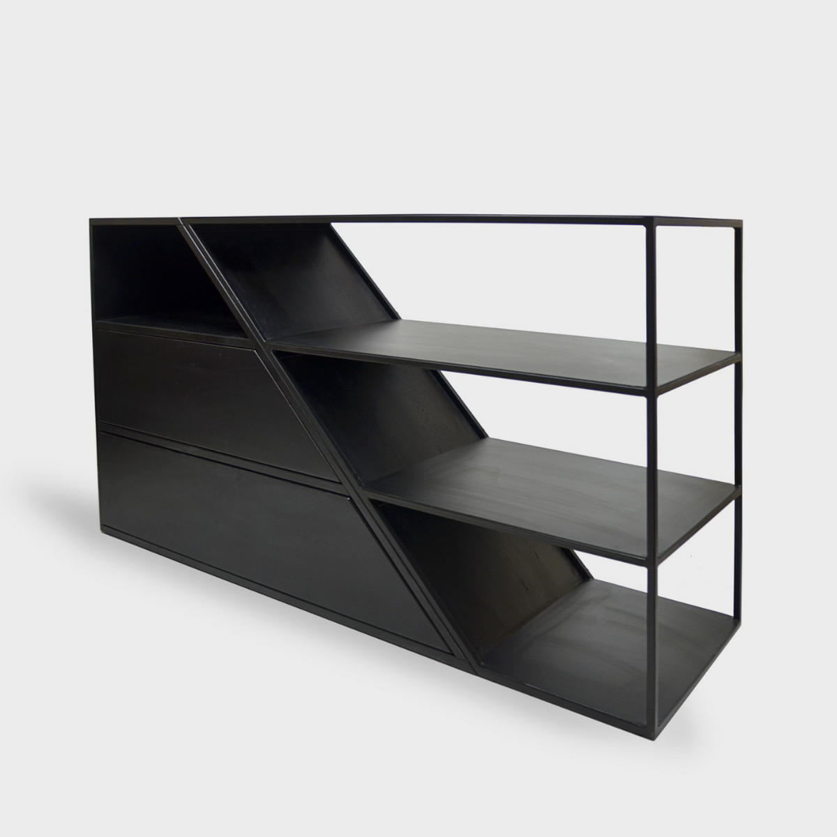 TV-SCHRANK aus Massivholz und Stahl ALANO - Eichefarben, Holz (160/70/40cm) - Rawood Furniture