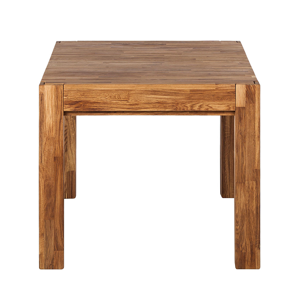 ESSTISCH - Eiche massiv - Eichefarben, Holz (90/160/76cm) - home24