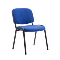BESUCHERSTUHL Keen mit Stoffbezug, Gestell Schwarz / Bezug Blau - Blau/Schwarz, Textil/Metall (53/83/53cm) - TPFLiving