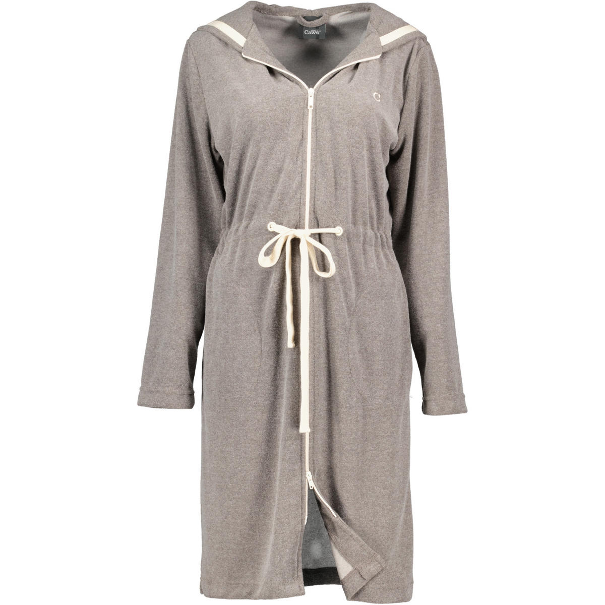 BADEMANTEL DAMEN KURZMANTEL MIT KAPUZE ACTIVE 821 MOCCA-NATUR - 33 - Braun, Textil (Snull) - Cawoe