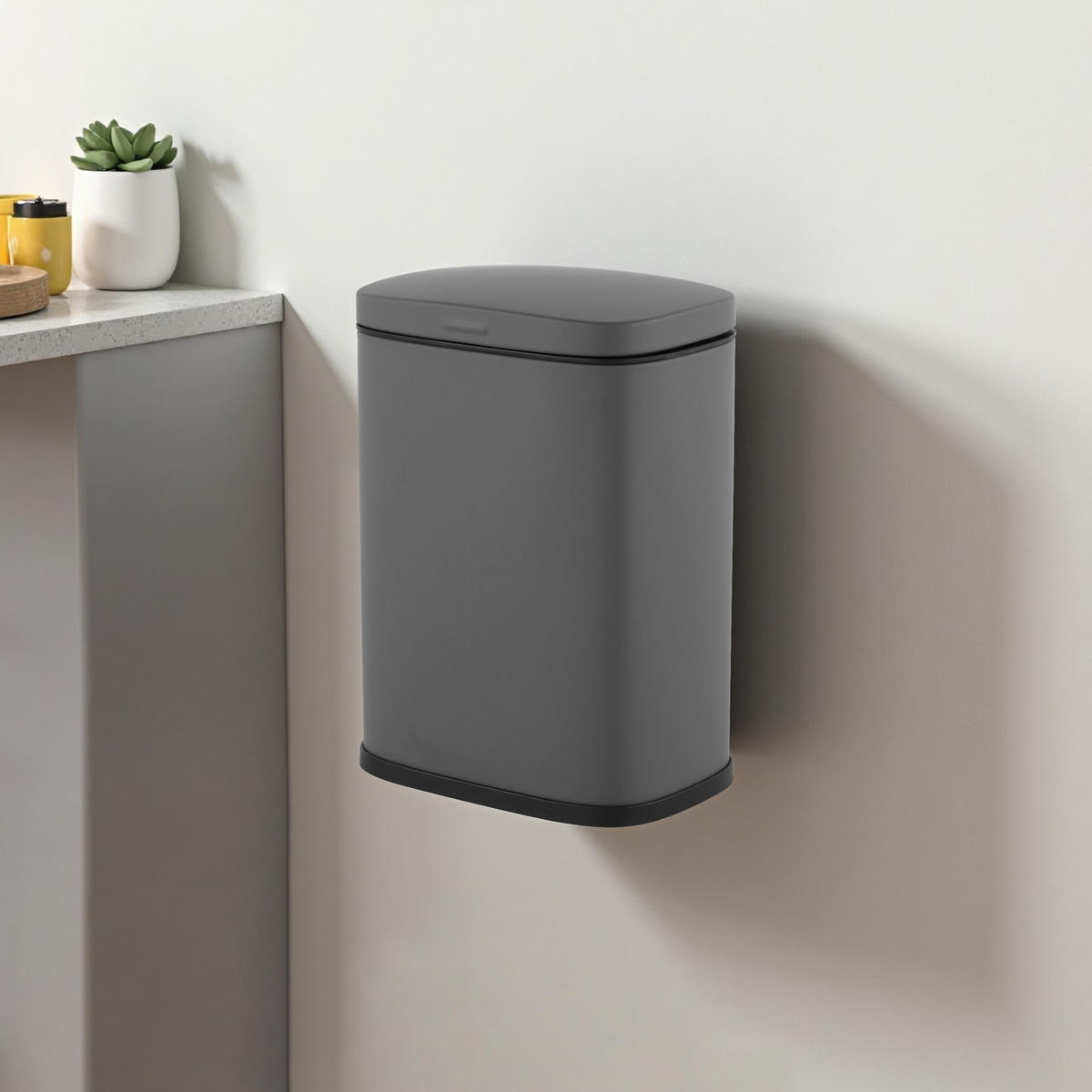 KOSMETIKEIMER - Grau, Kunststoff/Metall (18/25/15cm) - Relaxdays