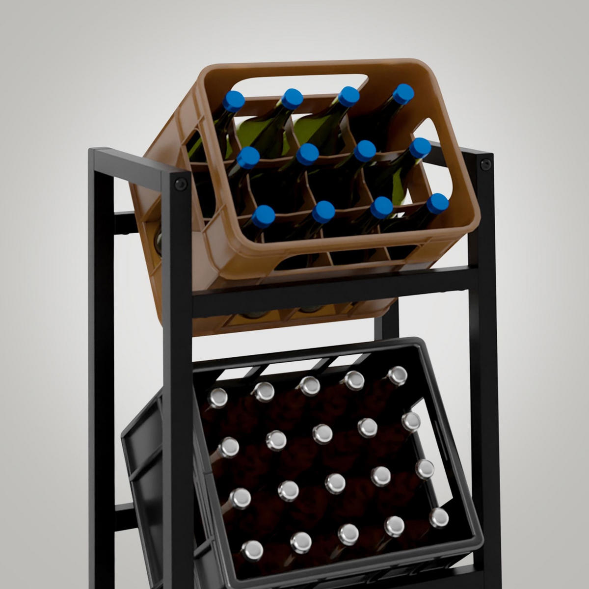 GETRÄNKESKISTENSTÄNDER Star - 2er Set - schwarz - Schwarz, Metall (47/31/75cm) - TPFLiving