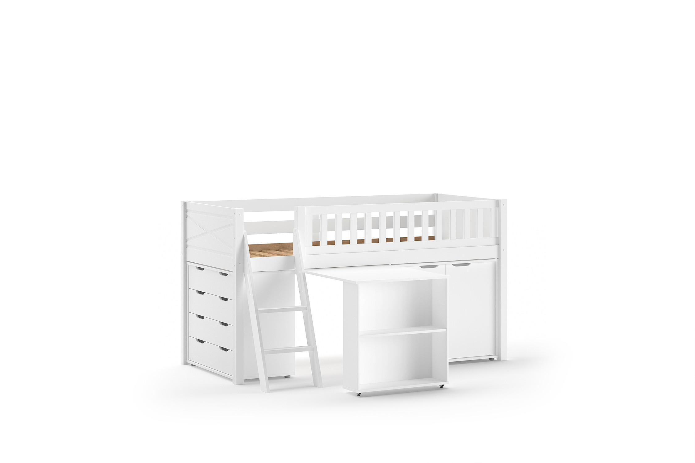 HOCHBETT SCOTT Weiß 135x208x114 cm - Weiß, Holz - FURNLUX