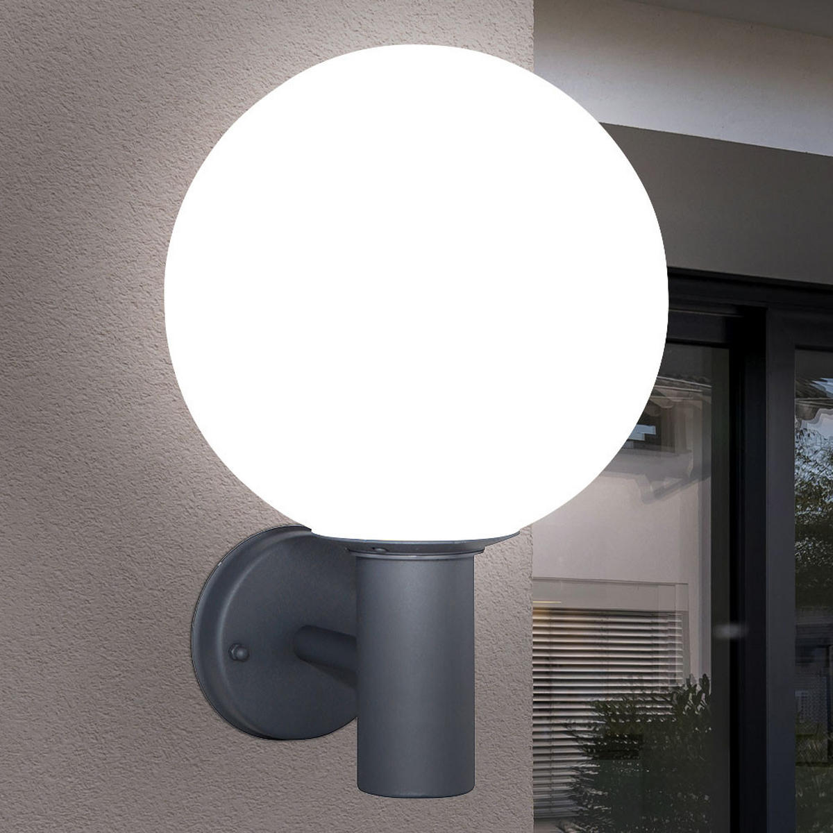 AUSSEN-WANDLEUCHTE Aluminium Anthrazit Glas Weiß - Anthrazit, Glas (25/37/26.5cm) - Globo Lighting