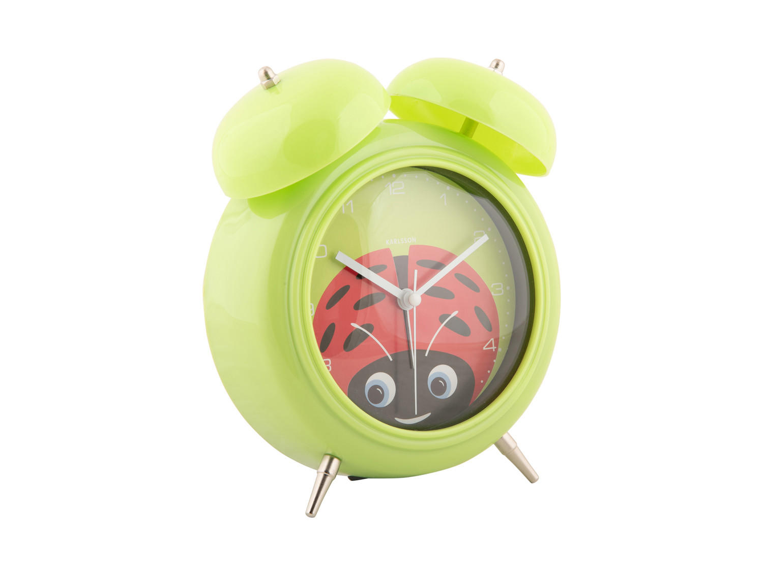 WECKER Peekaboo Ladybug 15.2/15.2/18.2 cm - Grün, Kunststoff (15.2/18.2/15.2cm) - Karlsson