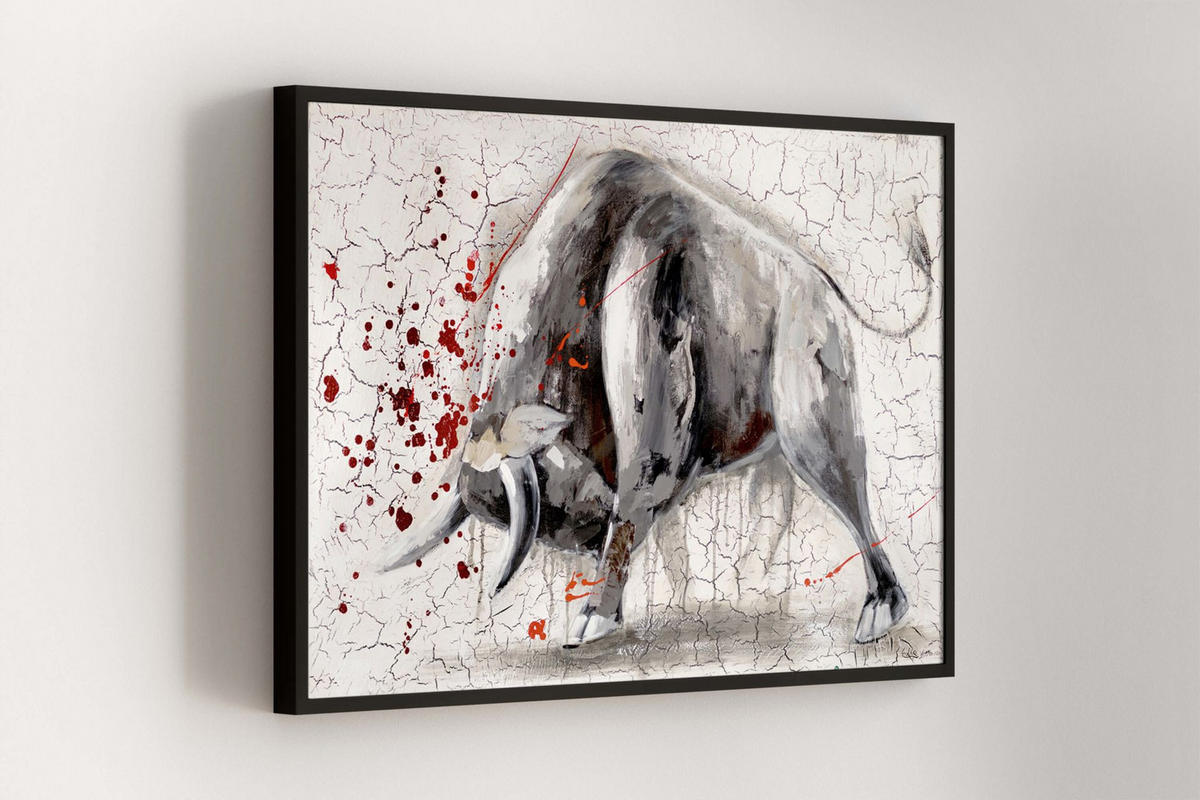 ACRYLBILD HANDGEMALT 120/80 cm - Grau, Holz/Textil (120/80cm) - KUNSTLOFT