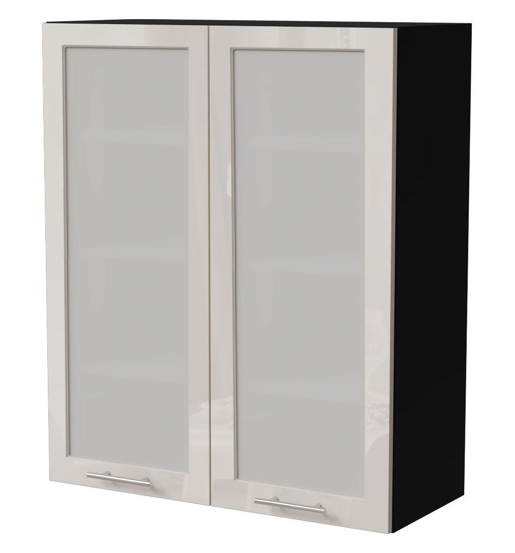 HÄNGESCHRANK Brerra W4S/80 Schwarz / RAL 9001 creme Hochglanz 80 / 32,5 / 96cm - Creme/Schwarz, Holz/Holzwerkstoff (80/96/32.5cm) - Feldmann-Wohnen