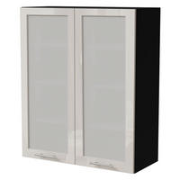 HÄNGESCHRANK Brerra W4S/80 Schwarz / RAL 9001 creme Hochglanz 80 / 32,5 / 96cm - Creme/Schwarz, Holz/Holzwerkstoff (80/96/32.5cm) - Feldmann-Wohnen