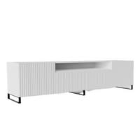 TV-SCHRANK Weiß NOELI Mit Gerillter Front Mit Regalen - Weiß, Holzwerkstoff (200/53/41cm) - Sepro Meble