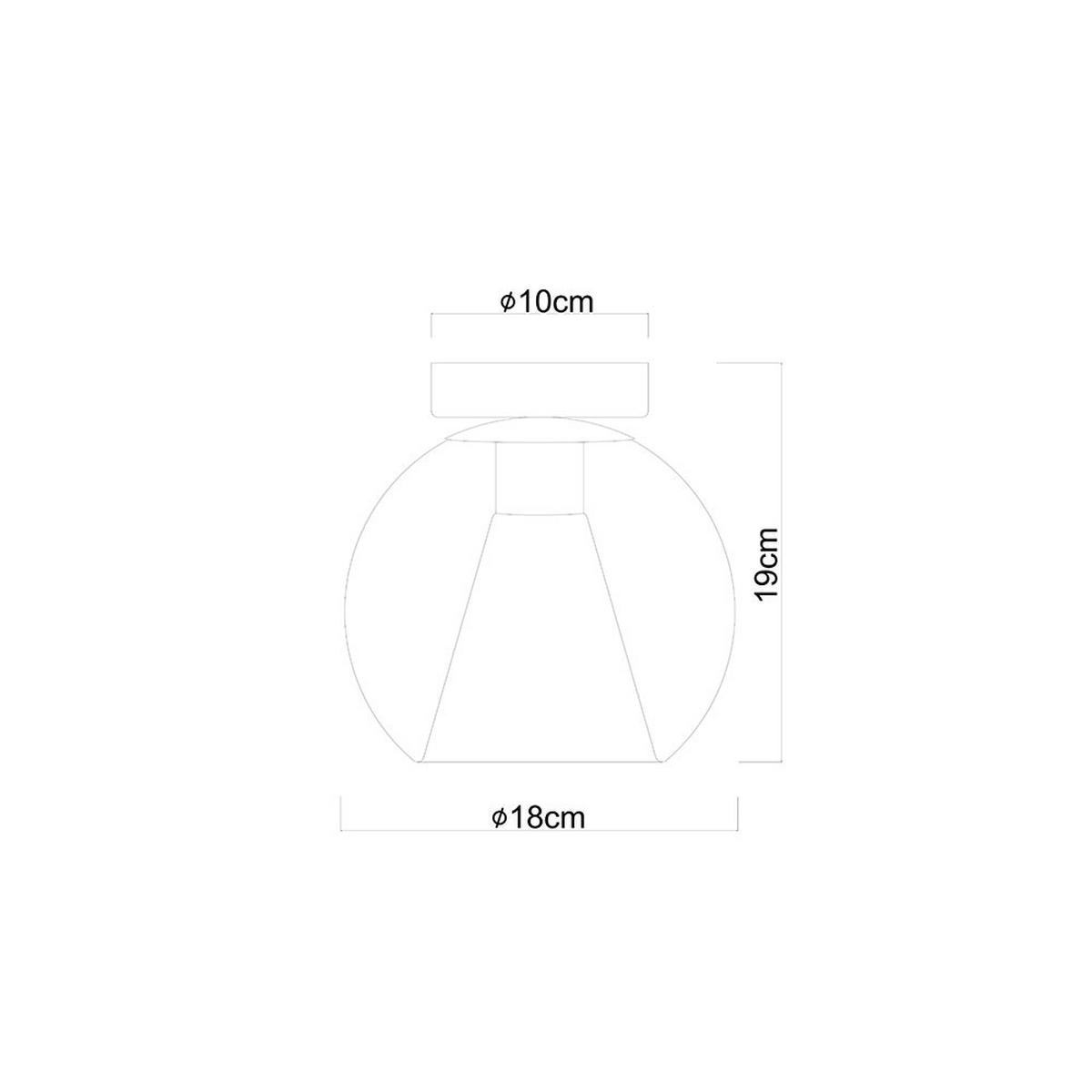 LED DECKENLEUCHTE Rauchglas Grau Schwarz - Schwarz, Glas (18/18/19cm) - Globo Lighting