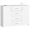 KOMMODE Weiß 110x35x80 cm - Silberfarben/Weiß, Holzwerkstoff/Kunststoff (110/80/35cm) - Akord