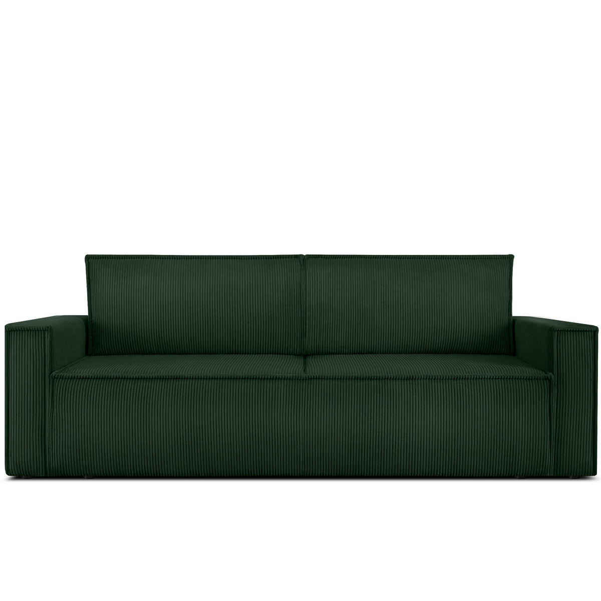 SCHLAFSOFA NAPI in Pet Friendly Cord-Stoff, dunkelgrün - Dunkelgrün/Schwarz, Textil (228/89/101cm) - KONSIMO®