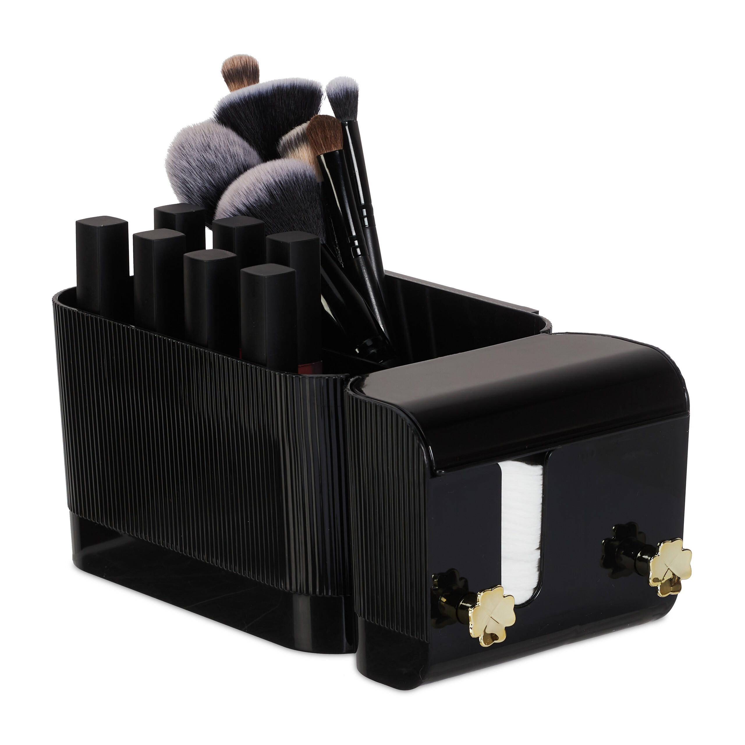KOSMETIK-ORGANIZER - Schwarz, Kunststoff (24/10/12.5cm) - Relaxdays