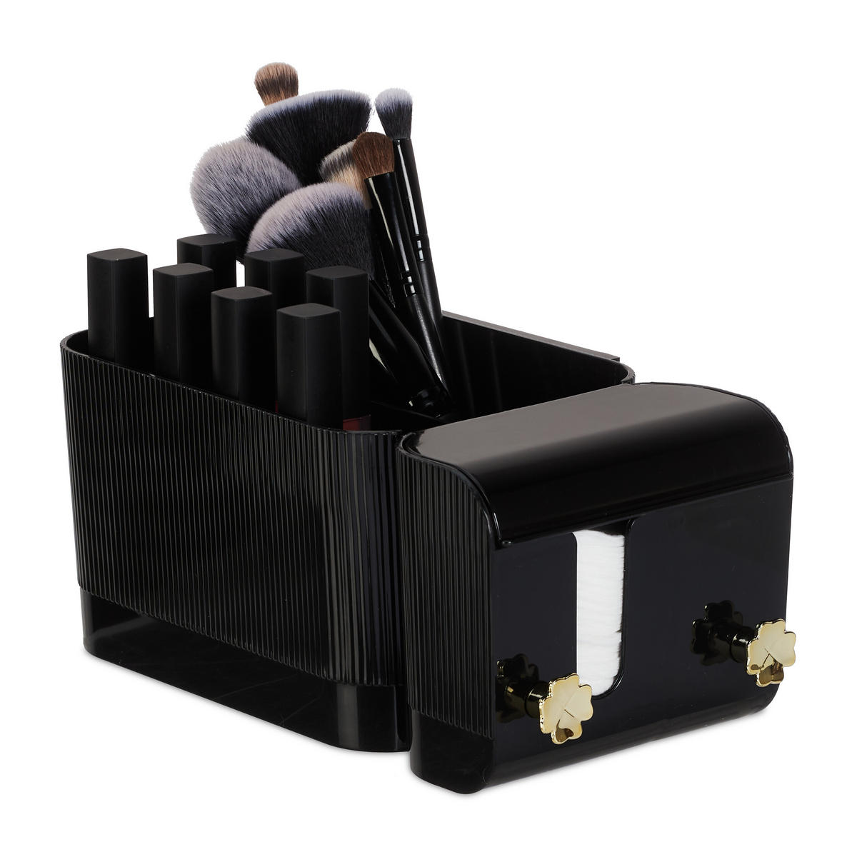 KOSMETIK-ORGANIZER - Schwarz, Kunststoff (24/10/12.5cm) - Relaxdays